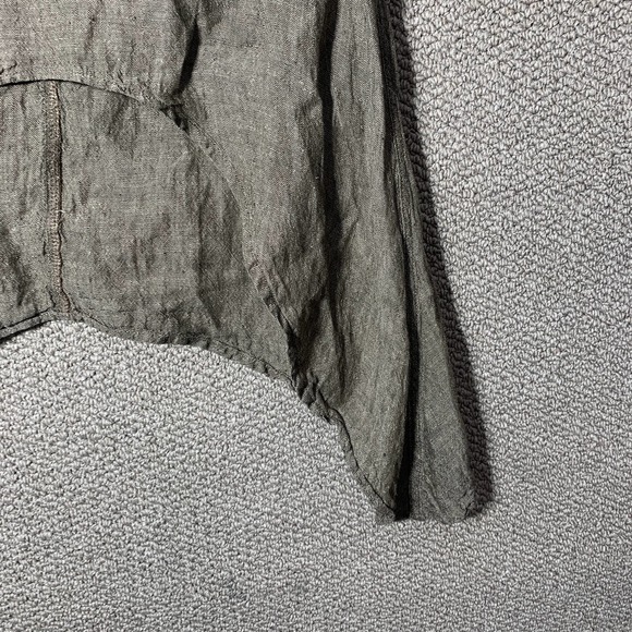 Match Point‎ Womens Blouse Top Small Brown Linen Sleeveless Lagenlook Breathable - Picture 3 of 10